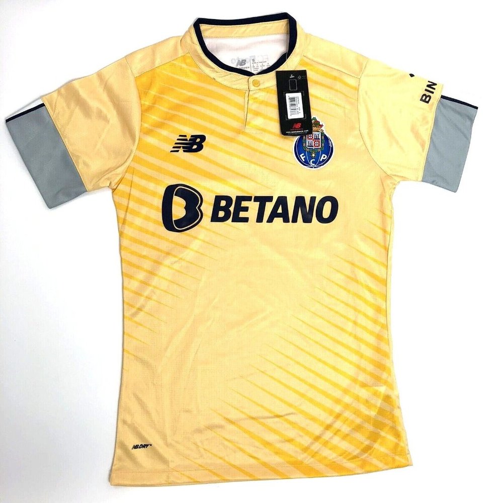 MEN'S FC PORTO BETANO SOCCER FOOTBALL SHIRT JERSEY MAILLOT NEW BALANCE  YELLOW S